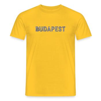 Budapest Architektur Typografie - Männer T-Shirt - Gelb - Vorne - AI Model Male 178 dark (178cm)