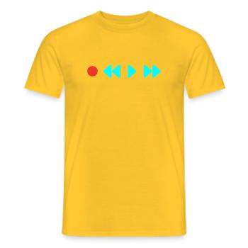 Kassettenkinder - Männer T-Shirt - Gelb - Vorne - AI Model Male 178 dark (178cm)
