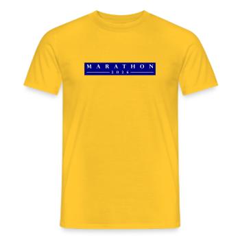 Marathon 2026 - Men's T-Shirt - yellow - Front - AI Model Male 178 dark (178cm)