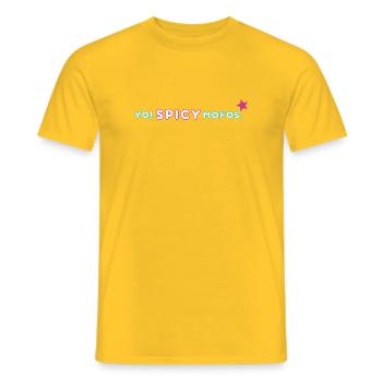 Yo! Spicy Mofos. | Retro Y2K Style - Männer T-Shirt - Gelb - Vorne - AI Model Male 178 dark (178cm)