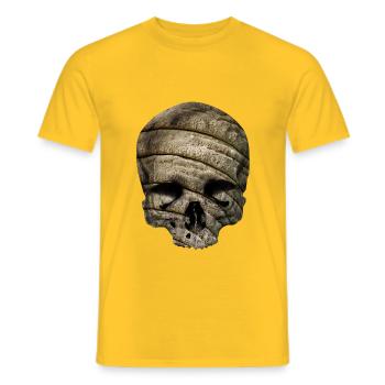 Totenkopf mit Elefantenhaus / skull - Männer T-Shirt - Gelb - Vorne - AI Model Male 178 dark (178cm)