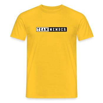 Team Member - Men's T-Shirt - yellow - Front - AI Model Male 178 dark (178cm)