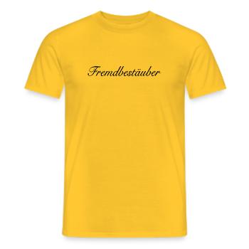 Fremdbestäuber (Schwarz) Design für Draufgänger - Männer T-Shirt - Gelb - Vorne - AI Model Male 178 dark (178cm)