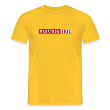 Marathon 2026 - Men's T-Shirt - yellow - Front - AI Model Male 178 dark (178cm)