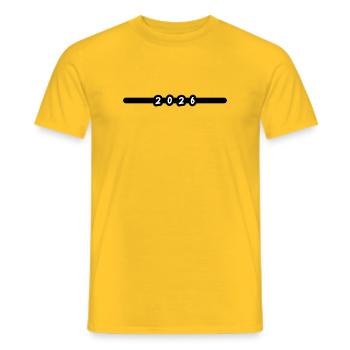 2026 Jahr - Männer T-Shirt - Gelb - Vorne - AI Model Male 178 dark (178cm)