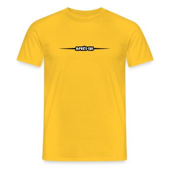 Apres Ski Strich - Männer T-Shirt - Gelb - Vorne - AI Model Male 178 dark (178cm)