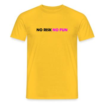 No Risk No Fun - Men's T-Shirt - yellow - Front - AI Model Male 178 dark (178cm)