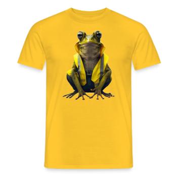 The foreman sees everything and has a key role - Men's T-Shirt - yellow - Front - AI Model Male 178 dark (178cm)