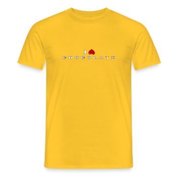 Je déteste le chocolat - T-shirt homme - jaune - Devant - AI Model Male 178 dark (178cm)
