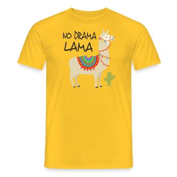 Drama Lama 1 - Men's T-Shirt - yellow - Front - AI Model Male 178 dark (178cm)
