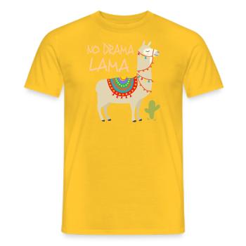 Drama Lama 2 - Men's T-Shirt - yellow - Front - AI Model Male 178 dark (178cm)