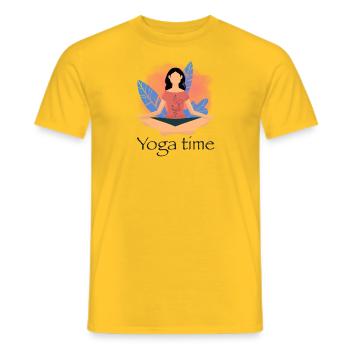 Yoga - Männer T-Shirt - Gelb - Vorne - AI Model Male 178 dark (178cm)