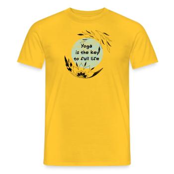 Yoga - T-shirt homme - jaune - Devant - AI Model Male 178 dark (178cm)