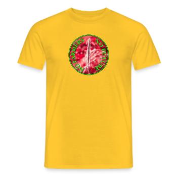 Demo Farmers' Protests Slogan, No Farmers, no future - Men's T-Shirt - yellow - Front - AI Model Male 178 dark (178cm)