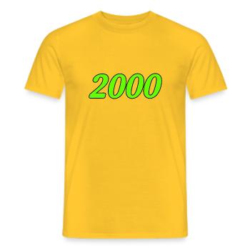 Jahr 2000 - Männer T-Shirt - Gelb - Vorne - AI Model Male 178 dark (178cm)