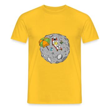 To the Moon - Men's T-Shirt - yellow - Front - AI Model Male 178 dark (178cm)