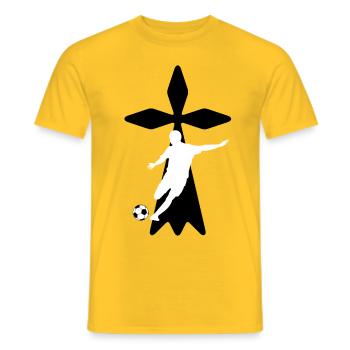 football bretagne - T-shirt homme - jaune - Devant - AI Model Male 178 dark (178cm)