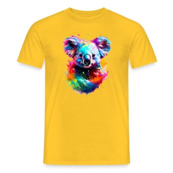 Koala peint - T-shirt homme - jaune - Devant - AI Model Male 178 dark (178cm)