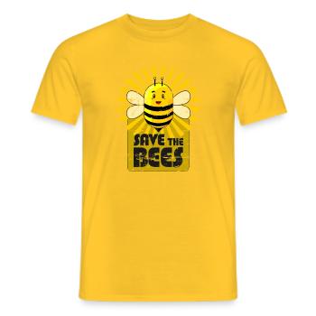 Tee shirt Sauvez les abeilles, sauvez les abeilles du look usagé - T-shirt homme - jaune - Devant - AI Model Male 178 dark (178cm)