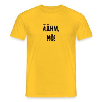 Äähm nö! Lustiger Spruch wenn man keine Lust hat - Männer T-Shirt - Gelb - Vorne - AI Model Male 178 dark (178cm)