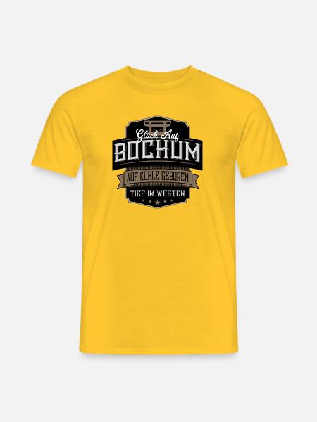 Glück Auf Bochum label - Männer T-Shirt - Gelb
