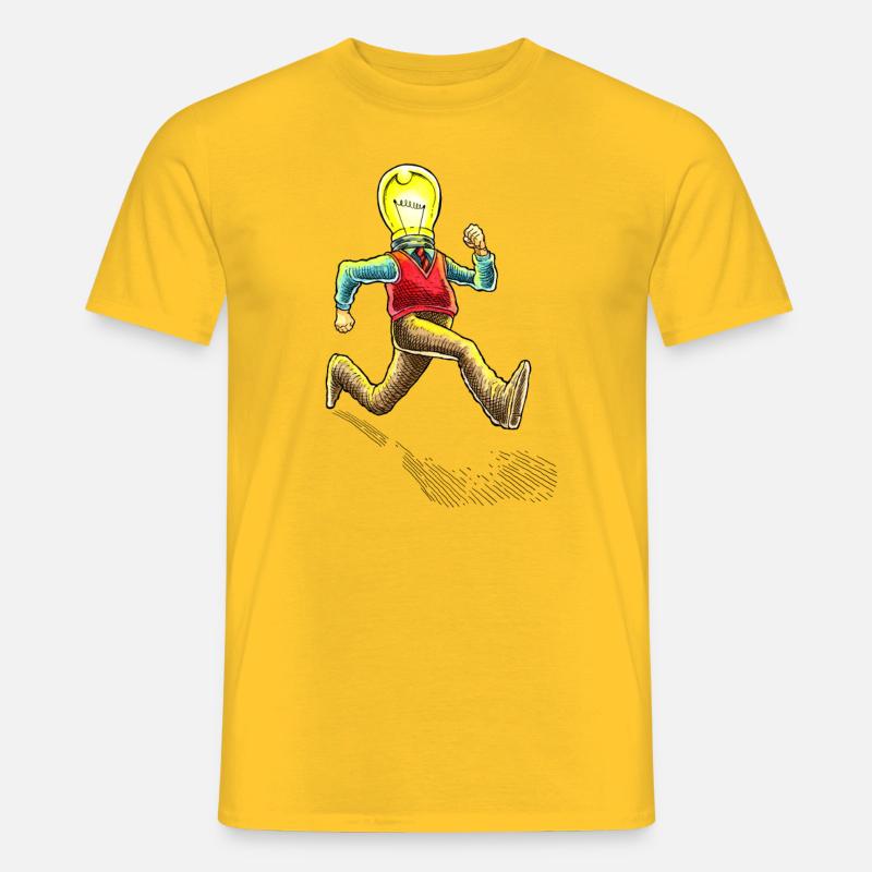 GLÜHBIRNE MAN - Männer T-Shirt - Gelb