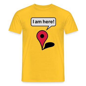 I am here! Google Maps - Männer T-Shirt - Gelb - Vorne - AI Model Male 178 dark (178cm)