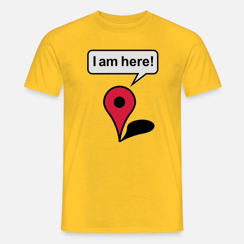 I am here! Google Maps - Männer T-Shirt - Gelb