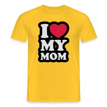 I love my mom - J'aime ma maman - T-shirt homme - jaune - Devant - AI Model Male 178 dark (178cm)