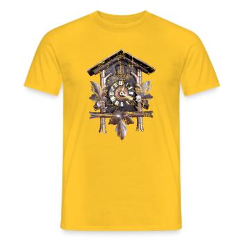 Kuckucksuhr - Männer T-Shirt - Gelb - Vorne - AI Model Male 178 dark (178cm)