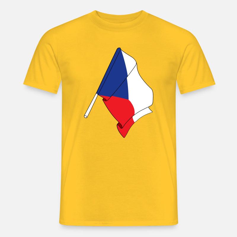 Flagge der Tschechischen Republik - Männer T-Shirt - Gelb