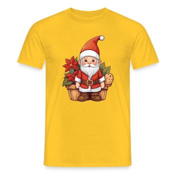 Christmas Gnome - Men's T-Shirt - yellow - Front - AI Model Male 178 dark (178cm)