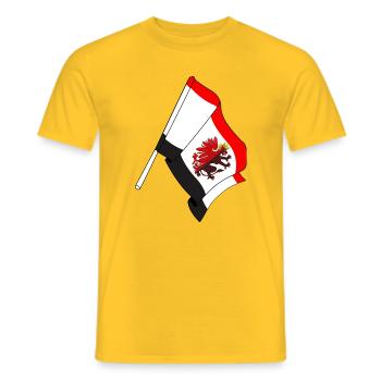 Flagge: Kujawien Pommern, Polen - Männer T-Shirt - Gelb - Vorne - AI Model Male 178 dark (178cm)