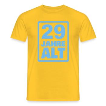 29 - Men's T-Shirt - yellow - Front - AI Model Male 178 dark (178cm)