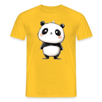 little panda drawing - Men's T-Shirt - yellow - Front - AI Model Male 178 dark (178cm)