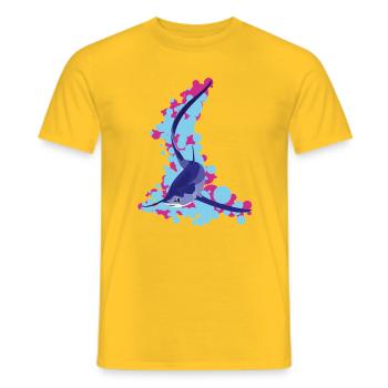 Fuchshai (Alopias supersiloucus) - Männer T-Shirt - Gelb - Vorne - AI Model Male 178 dark (178cm)