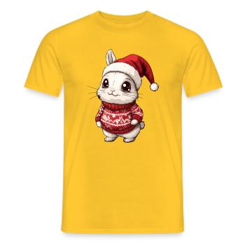Lapin Noël Noël - T-shirt homme - jaune - Devant - AI Model Male 178 dark (178cm)