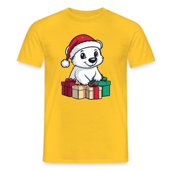 Cadeaux de Noël pour l’ours polaire Ours polaire - T-shirt homme - jaune - Devant - AI Model Male 178 dark (178cm)