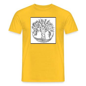 Baum des Lebens - Männer T-Shirt - Gelb - Vorne - AI Model Male 178 dark (178cm)
