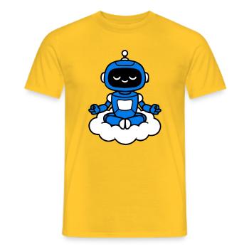 AI Human Fan Club Hovering Robot - Men's T-Shirt - yellow - Front - AI Model Male 178 dark (178cm)