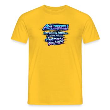 Abi 2026 KI Hauptsache geschafft - Männer T-Shirt - Gelb - Vorne - AI Model Male 178 dark (178cm)