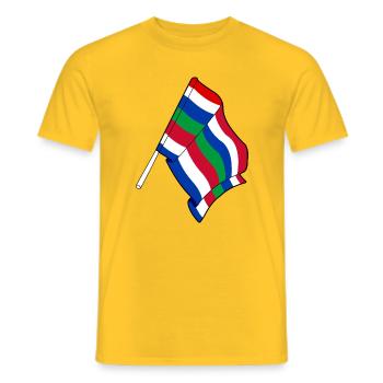Schiermonnikoog-Flagge – Inselstolz - Männer T-Shirt - Gelb - Vorne - AI Model Male 178 dark (178cm)