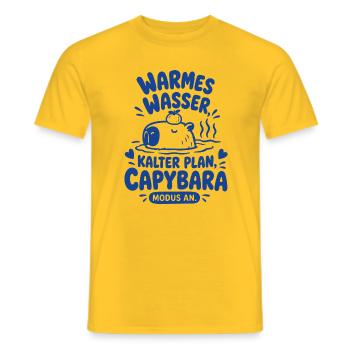 Warmes Wasser Capybara Modus - Männer T-Shirt - Gelb - Vorne - AI Model Male 178 dark (178cm)