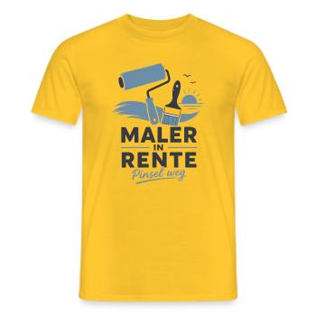 Maler in Rente – Pinsel weg & Farbrolle Grafik - Männer T-Shirt - Gelb - Vorne - AI Model Male 178 dark (178cm)