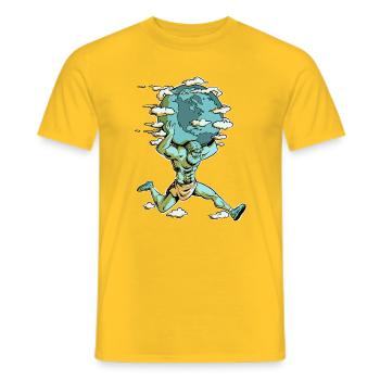 Mythischer Erdträger (V2) - Männer T-Shirt - Gelb - Vorne - AI Model Male 178 dark (178cm)