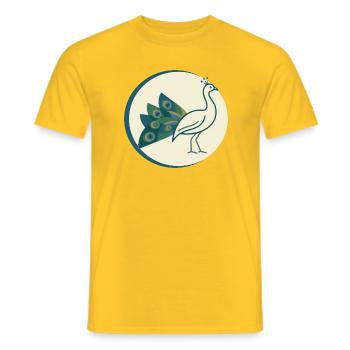 Pfau - Männer T-Shirt - Gelb - Vorne - AI Model Male 178 dark (178cm)