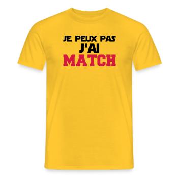 je peux pas j'ai match - T-shirt homme - jaune - Devant - AI Model Male 178 dark (178cm)