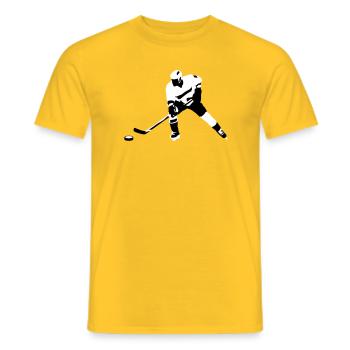 Ice hockey - Men's T-Shirt - yellow - Front - AI Model Male 178 dark (178cm)