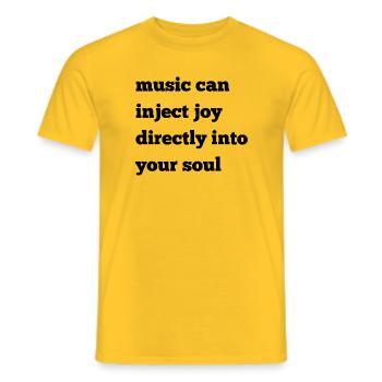 Music & Joy – Music touches the soul - Men's T-Shirt - yellow - Front - AI Model Male 178 dark (178cm)