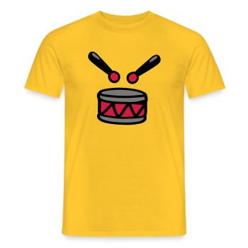 Trommel 3 - Männer T-Shirt - Gelb - Vorne - AI Model Male 178 dark (178cm)